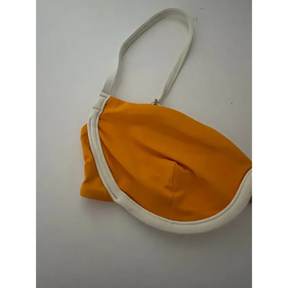 NWT L*Space Women's Nico Bikini Top Adjustable Straps Mango Orange Cream Size M
